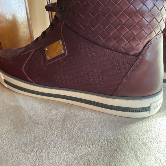 Versace Men Mixed-Leather High-Top Sneaker main image 11